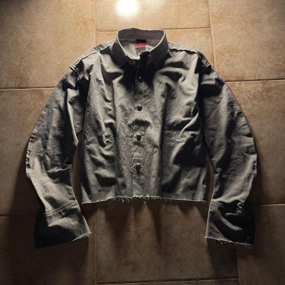 If Six Was Nine Style Japanese Brand Distressed Dress ButtonUp Longsleeve Shirt